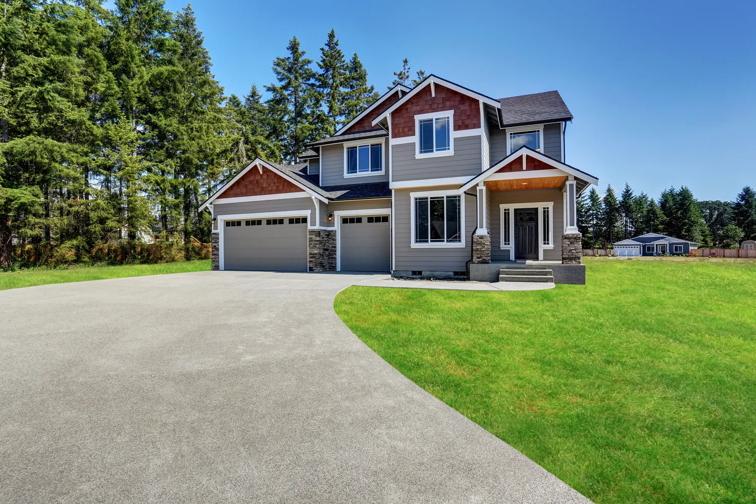 home builders project with newly built home structure